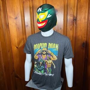 Macho Man XL Y2K Randy Savage T Shirt Gray Graphic